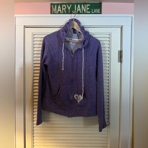 Purple Hoodie with Heart Detail
